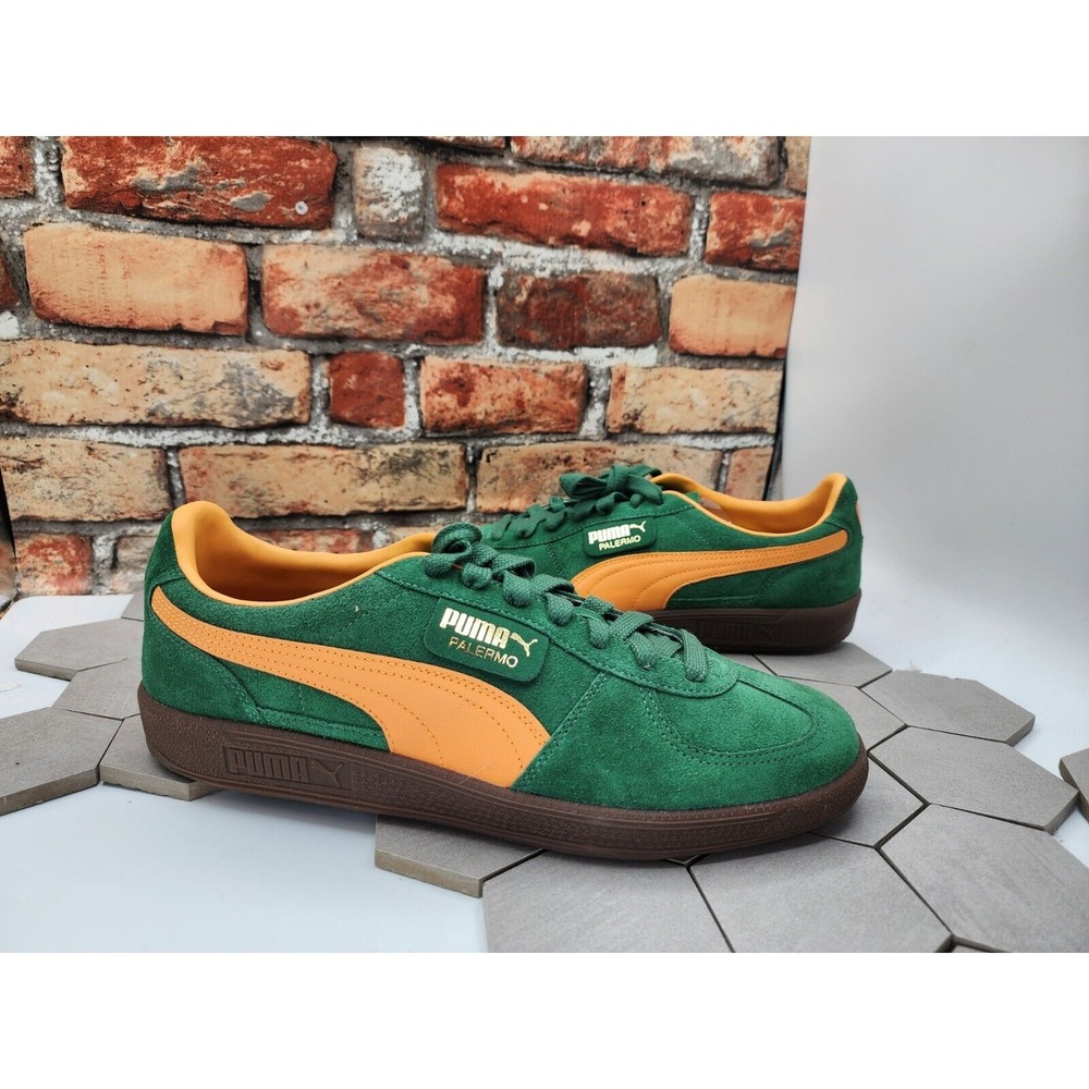 Men Sz 11.5 Puma Palermo Sneakers‎ Shoes Vine Green Orange Clementine 396463-05